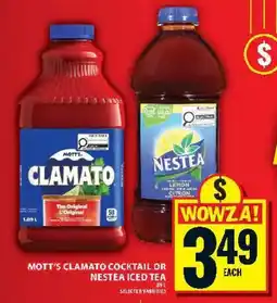 Food Basics Mott's Clamato Cocktail Dr Nesteas Iced Tea offer