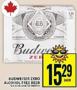 Food Basics Budweiser zero alcohol free beer offer