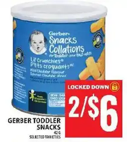 Food Basics Gerber toddler snacks offer