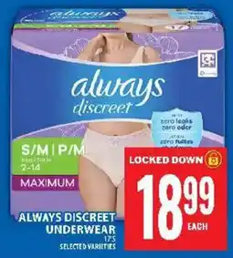 Food Basics Always discreet underwear offer