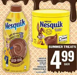 Food Basics Nestle Nesquik syrup and powder mix offer