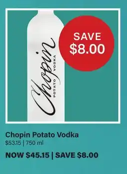 LCBO Chopin Potato Vodka offer