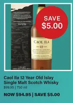 LCBO Caol Ila 12 Year Old Islay Single Malt Scotch Whisky offer