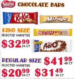 MVR Cash & Carry Nestle CHOCOLATE BARS offer