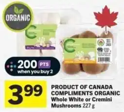 Co-op Compliments Organic Whole White or Cremini Mushrooms offer