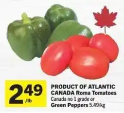 Co-op Canada Roma Tomatoes or Green Peppers offer