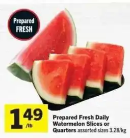 Co-op Prepared Fresh Daily Watermelon Slices or Quarters offer