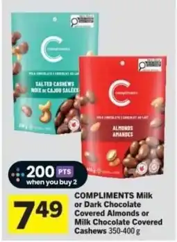 Co-op Compliments Milk or Dark Chocolate Covered Almonds or Milk Chocolate Covered Cashews offer
