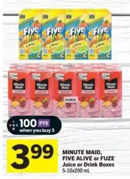 Co-op Minute Maid, Five Alive or Fuze Juice or Drink Boxes offer