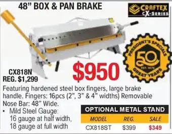 CrafteX 48" Box & Pan Brake