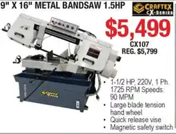 Busy Bee Tools CrafTEX 9" X 16" Metal Bandsaw offer