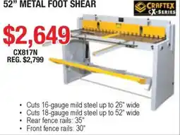 Busy Bee Tools CrafTex 52" metal foot shear offer