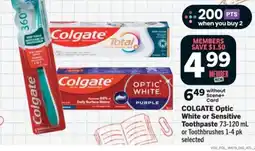 Co-op Colgate Optic White or Sensitive Toothpaste offer