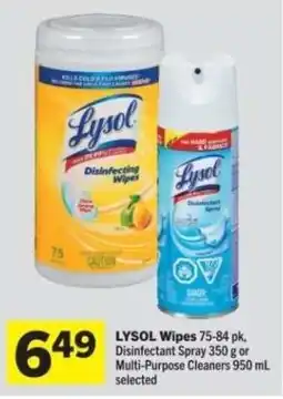 Co-op Lysol Disinfecting Wipes or Disinfectant Spray or Multi-Purpose Cleaners offer