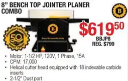 Busy Bee Tools Busy Bee Tools 8" Bench Top Jointer Planer Combo offer