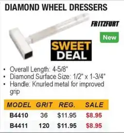 Busy Bee Tools Fritzfurt diamond wheel dressers offer