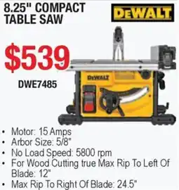 Busy Bee Tools DeWalt 8.25" compact table saw offer