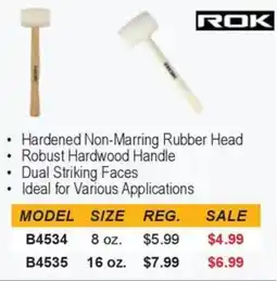 Busy Bee Tools rok rubber mallet offer