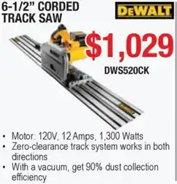 Busy Bee Tools DeWalt 6-1/2" corded track saw offer