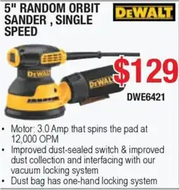 Busy Bee Tools DeWalt 5" random orbit sander, single speed offer