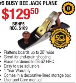 Busy Bee Tools Busy bee jack plane offer