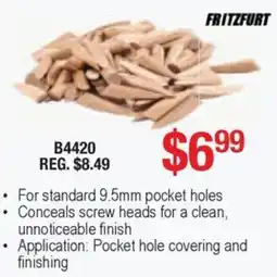 Busy Bee Tools Fritzfurt pocket hole plugs offer