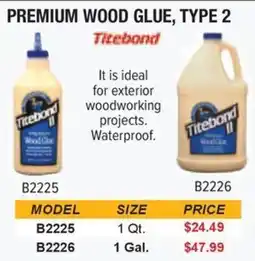 Busy Bee Tools Titebond premium wood glue type 2 offer