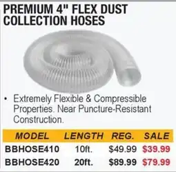 Busy Bee Tools Premium 4" flex dust collection hoses offer