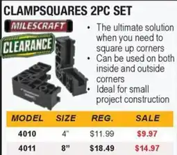 Busy Bee Tools MilesCraft clampsquares 2pc set offer