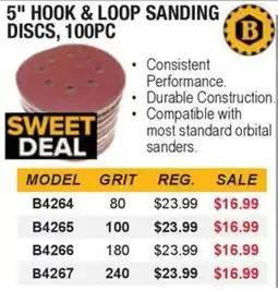 Busy Bee Tools B b4264 80 grit hook and loop sanding discs 100pc offer