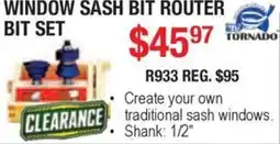 Busy Bee Tools Tornado window sash bit router bit set offer