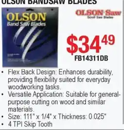 Busy Bee Tools olson bandsaw blades offer