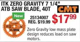 Busy Bee Tools CMT ITK Zero Gravity 7 1/4" ATB Saw Blade, 40T offer