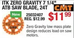 Busy Bee Tools CMT ITK Zero Gravity 7 1/4" ATB Saw Blade, 24T offer