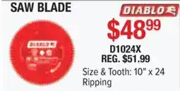 Busy Bee Tools Diablo saw blade offer