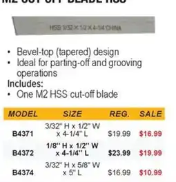 Busy Bee Tools M2 cut off blade hss offer