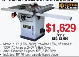 Busy Bee Tools CrafteX 10" cabinet table saw offer