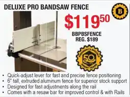 Busy Bee Tools Bbp deluxe pro bandsaw fence offer
