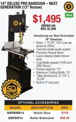 Busy Bee Tools Busy Bee 14" Deluxe Pro Bandsaw offer