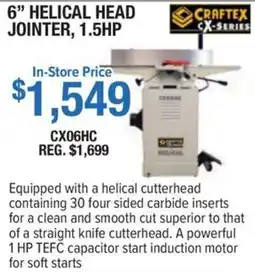 Busy Bee Tools CrafteX 6" Helical Head Jointer, 1.5HP offer