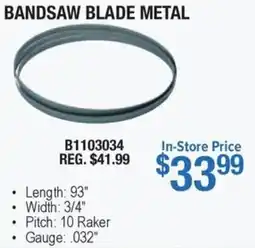 Busy Bee Tools bandsaw blade metal offer