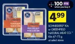 Co-op Schneiders kits or greenfield natural meat co. kits offer