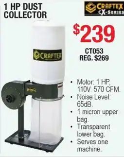 Busy Bee Tools CrafTex 1 hp dust collector offer