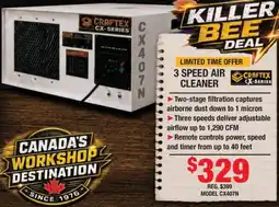 Busy Bee Tools Craftex 3 speed air cleaner offer