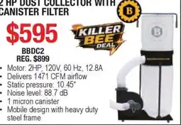 Busy Bee Tools Killer Bee 2 Hp Dust Collector With Canister Filter offer