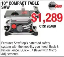 Busy Bee Tools SawStop 10" Compact Table Saw offer