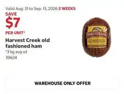 Costco Harvest Creek old fashioned ham offer