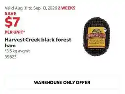 Costco Harvest Creek black forest ham offer