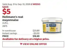 Costco Hellmann's real mayonnaise offer