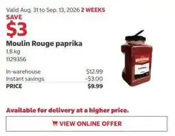 Costco Moulin Rouge paprika offer